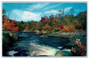 1963 Greetings From No. Webster Indiana IN, River Rocks Scenic View Postcard 