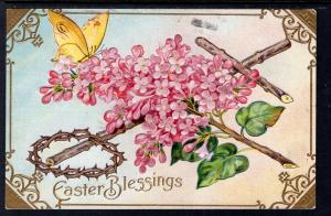 Easter Blessings,Flowers,Butterfly,Cross