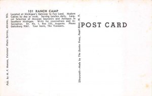 Augusta Michigan 101 Ranch Camp Vintage Postcard AA65418