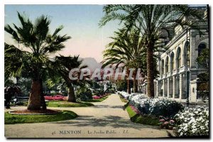 Old Postcard Menton garden Public