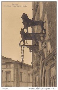 Municipio - Leone Guelfo e Griffo, Perugia (Umbria), Italy, 1900-1910s