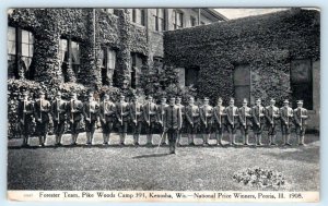 KENOSHA, WI Wisconsin~ FORESTER TEAM Pike Woods Camp 391 Military? 1908 Postcard