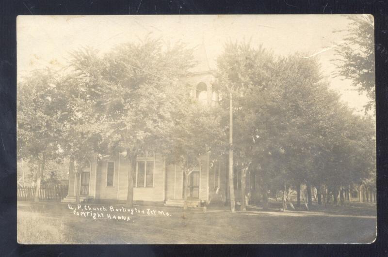 RPPC BURLINGTON JUNCTION MISSOURI PRESBYTERIAN CHURCH REAL PHOTO POSTCARD