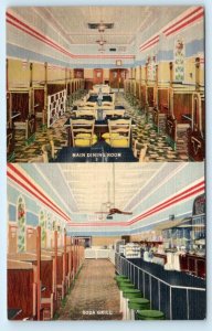 DUBUQUE, Iowa IA ~ Roadside DIAMOND'S CAFETERIA Soda Grill c1930s Linen Postcard