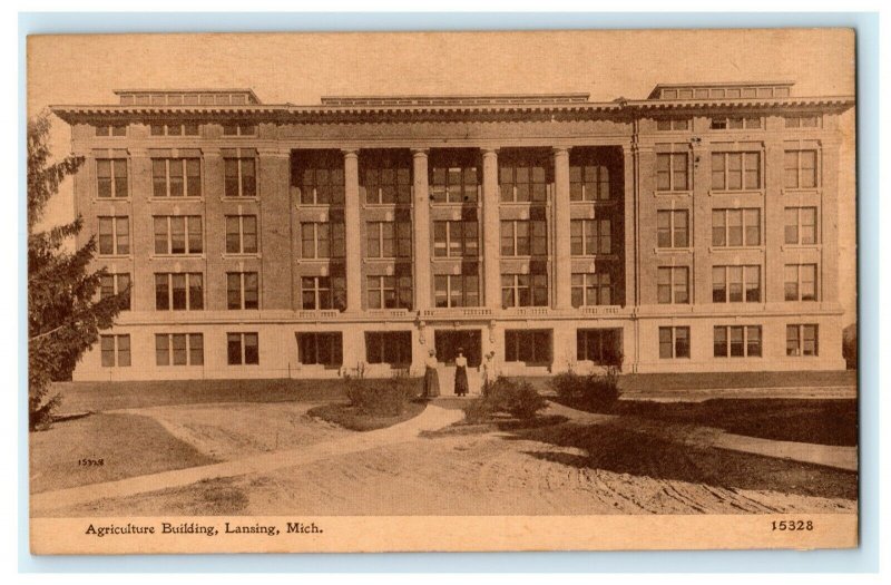 Agriculture Building Lansing Michigan 1916 Albion Vintage Antique Postcard 