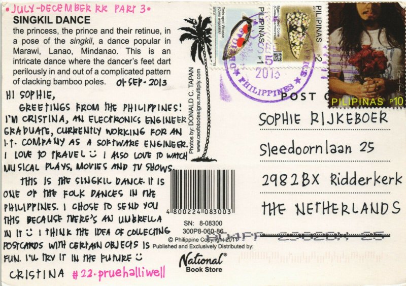 PC PHILIPPINES, SINGKIL DANCE, Modern Postcard (B40325)