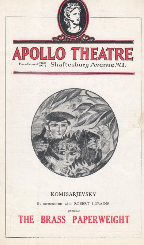 The Brass Paperweight Soviet Komisarjevsky Apollo London Theatre Programme