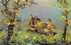 Rabbits Artist Morris Katz Unused 