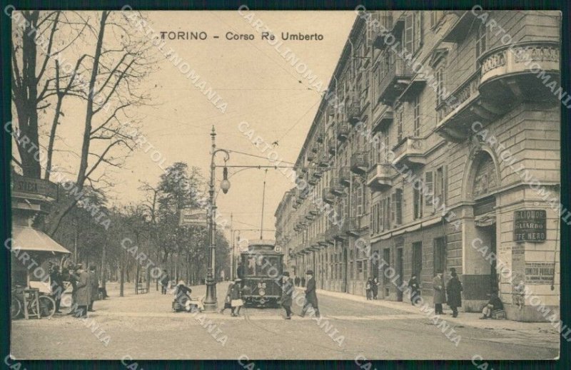 Torino Città Corso Re Umberto Tram cartolina MZ8367