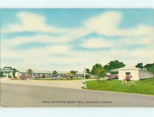 Unused Pre-1980 DETROITER MOTEL Sarasota Florida FL u1387