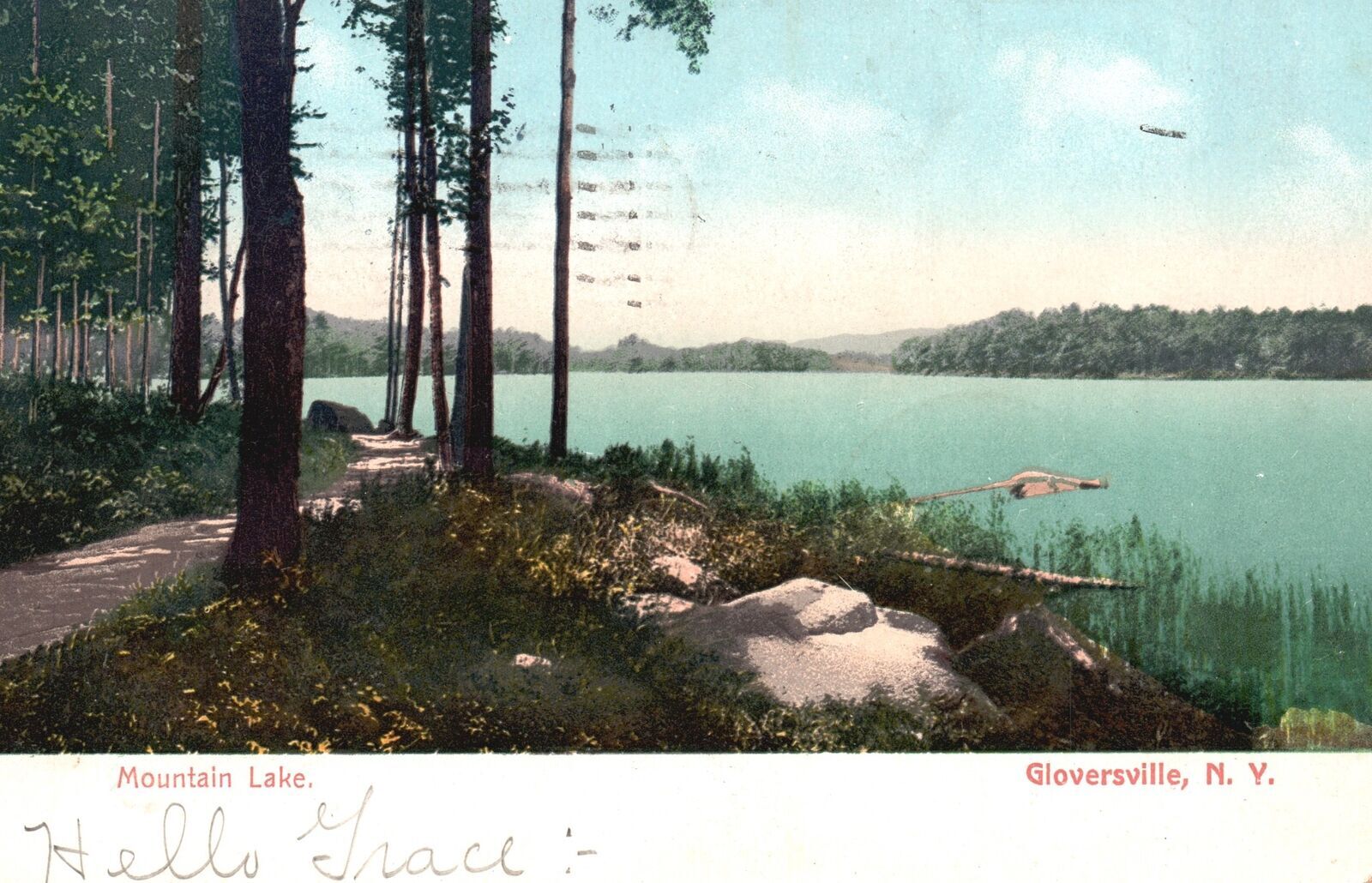 Vintage Postcard 1907 Mountain Lake Shore Road Gloversville NY