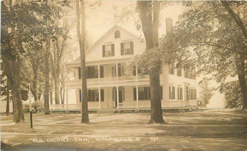 Eastern Old Colony Inn Walpole New Hampshire 1920s RPPC Photo Postcard 13189