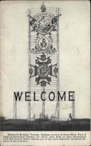 Chicago IL Illinois Mammoth Knights Templar Emblem c1900-20s Vintage Postcard