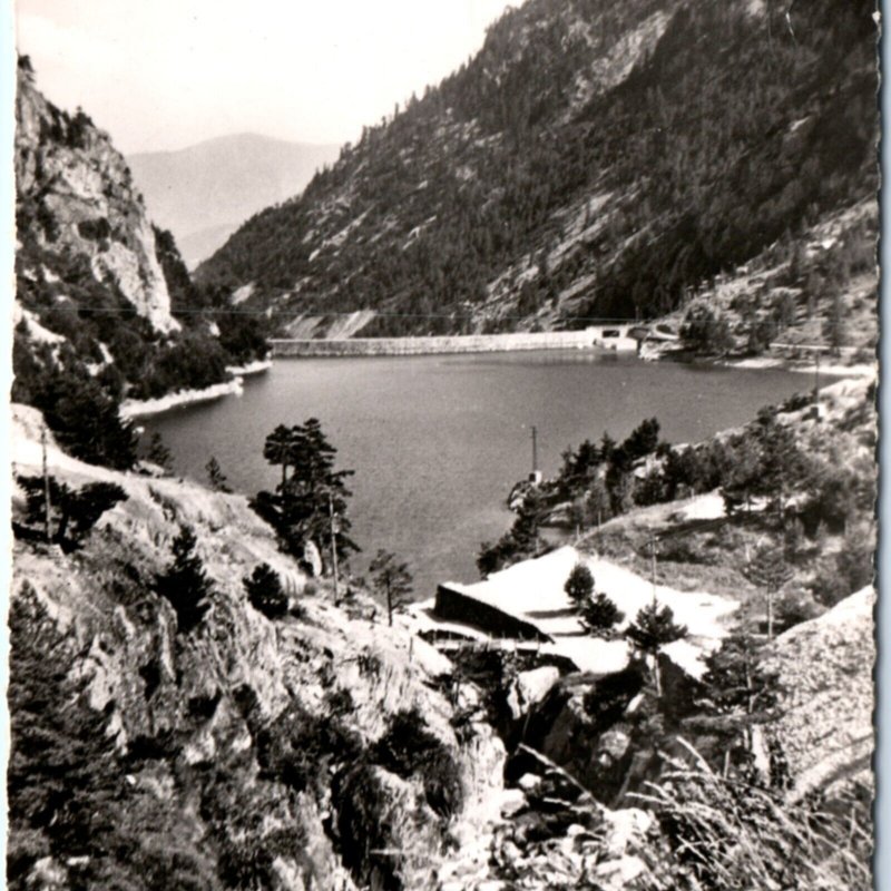 c1950s Lake Lac des Mesches, Tende, France RPPC Real Photo PC Frontiere A138