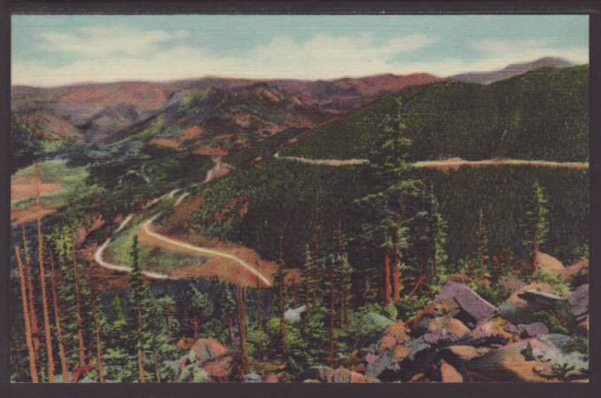 Loops in Trail Ridge Road,Rocky Mountain National  Postcard 