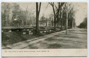 Gun Yard Rock Island Arsenal Illinois 1910c postcard
