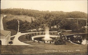 Clinton MA Dam & Fountain c1920 Real Photo Postcard