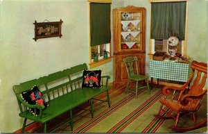 Plain Fancy Farm View Front Living Room Amish Furniture Postcard VTG UNP Koppel
