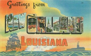 New Orleans Louisiana Large Letters Multi View Postcard Colorpicture 21-14200