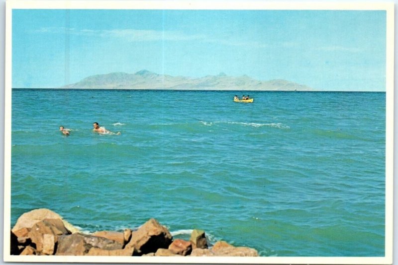 Postcard - Swimmers In Great Salt Lake - Utah