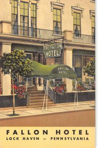 Lock Haven Pennsylvania view of front Fallon Hotel vintage pc CC752