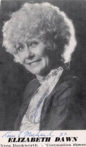 Elizabeth Dawn Old Coronation Street Double Hand Signed Cast Photo Please Read