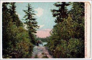 NY - Lake Placid. Boat Carry, Between Lake Placid & Mirror Lake