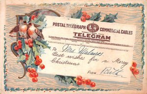 Postal Telegraph Commercial Cables Telegram Mail Related 1909 PU missing stamp 