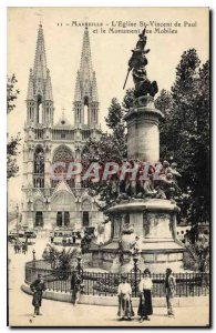 Postcard Old Marseille Church St Vincent de Paul and the Mobile Monument