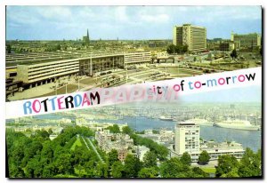 Modern Postcard Holland Rotterdam Centraal Station Panorama Haven Venaf Euromast