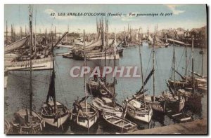 Old Postcard Boat Fishing Les Sables D & # 39Olonne panoramic harbor view