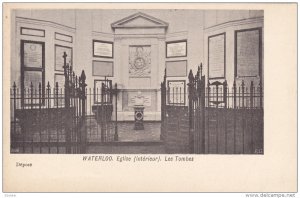 WATERLOO, Walloon Brabant, Belgium, 1900-1910's; Eglise (Interieur), Les Tombes