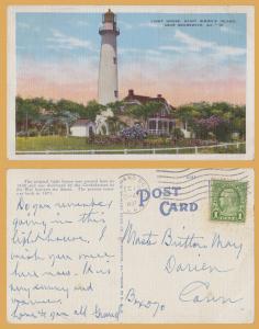 Brunswick, Georgia - Light House, Saint Simon's Island - 1937