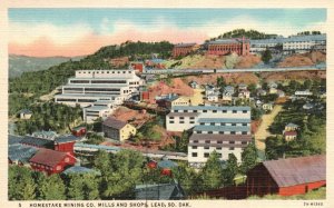 Vintage Postcard 1930's Homestake Mining Co. Mills & Shops Lead South Dakota SD