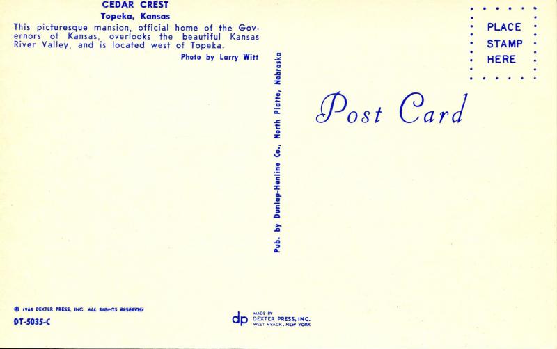 KS - Topeka. Cedar Crest, the Governor's Mansion