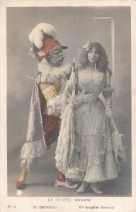 Theater Actors Poupee Vivante Mr Bartoletti Angele Heraud RPPC postcard B917