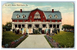 1917 People at K of P Home New Castle Pennsylvania PA Antique Postcard