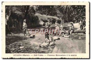 Morocco Oudjda Postcard Old Sidi Yahia Moroccan women at the source