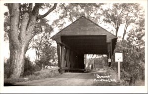 Real Photo PC Bement Covered Bridge Merrimack County  Bradford, New Hampshire