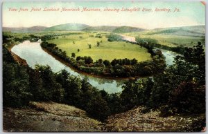 Reading Pennsylvania PA, Schuylkill River View From Neversink Mountain, Postcard