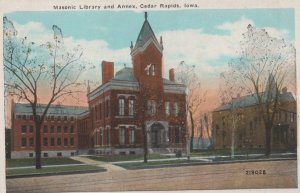 Postcard Masonic Library and Annex Cedar Rapids Iowa IA