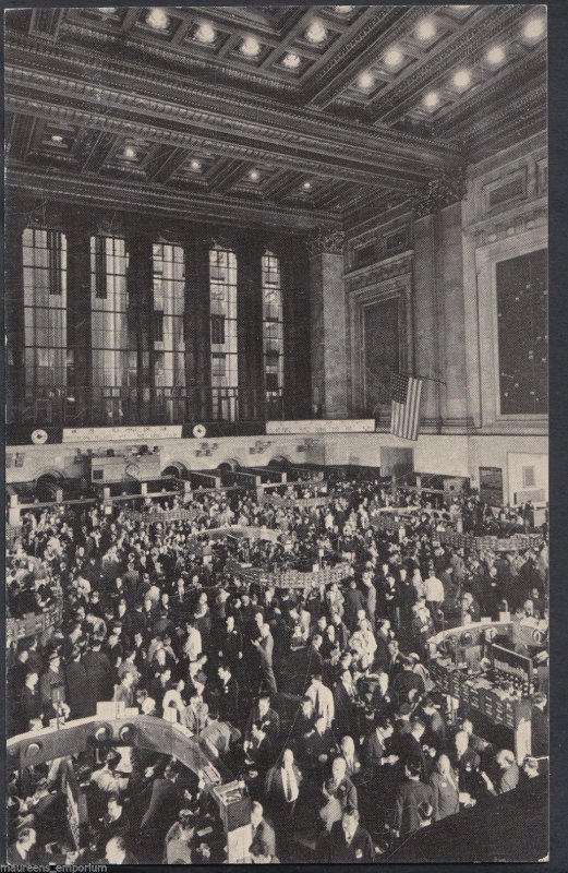 America Postcard - Interior of The New York Stock Exchange  RT883