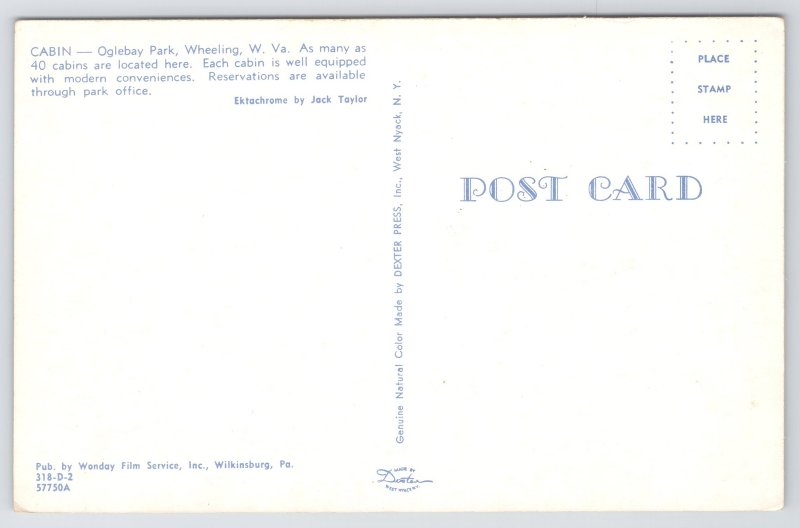 Wheeling West Virginia~Oglebay Park~Cabin~1950s Postcard