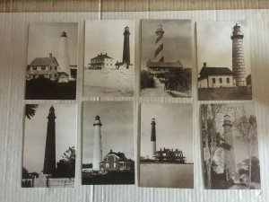 8 POSTCARDS UNUSED LIGHTHOUSES FROM LEIB IMAGE ASSATEAGUE ST AUGUSTINE ST SIMON