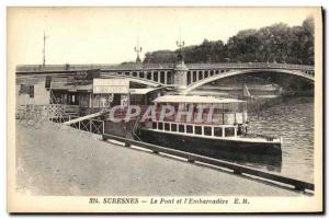 Old Postcard Suresnes Bridge and pier Menier Chocolate Peniche Peniche