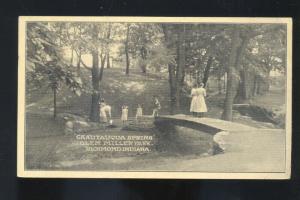 RICHMOND INDIANA CHAUTAUQUA SPRING GLEN MILLER PARK VINTAGE POSTCARD