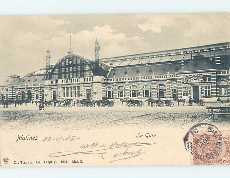 Pre-1907 TRAIN DEPOT STATION Mechelen - Malines - Antwerp Belgium F5191