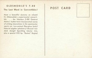 1950s Oldsmobile F-88 Experimental Sports Convertible Auto Advertising Postcard