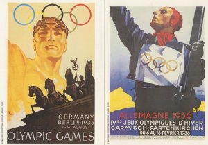 Olympic Games 1936 Berlin Germany 2x Poster Postcard s