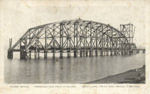 canada, QUEBEC, Quebec Bridge, Suspended Span built at Sillery (1917) Postcard